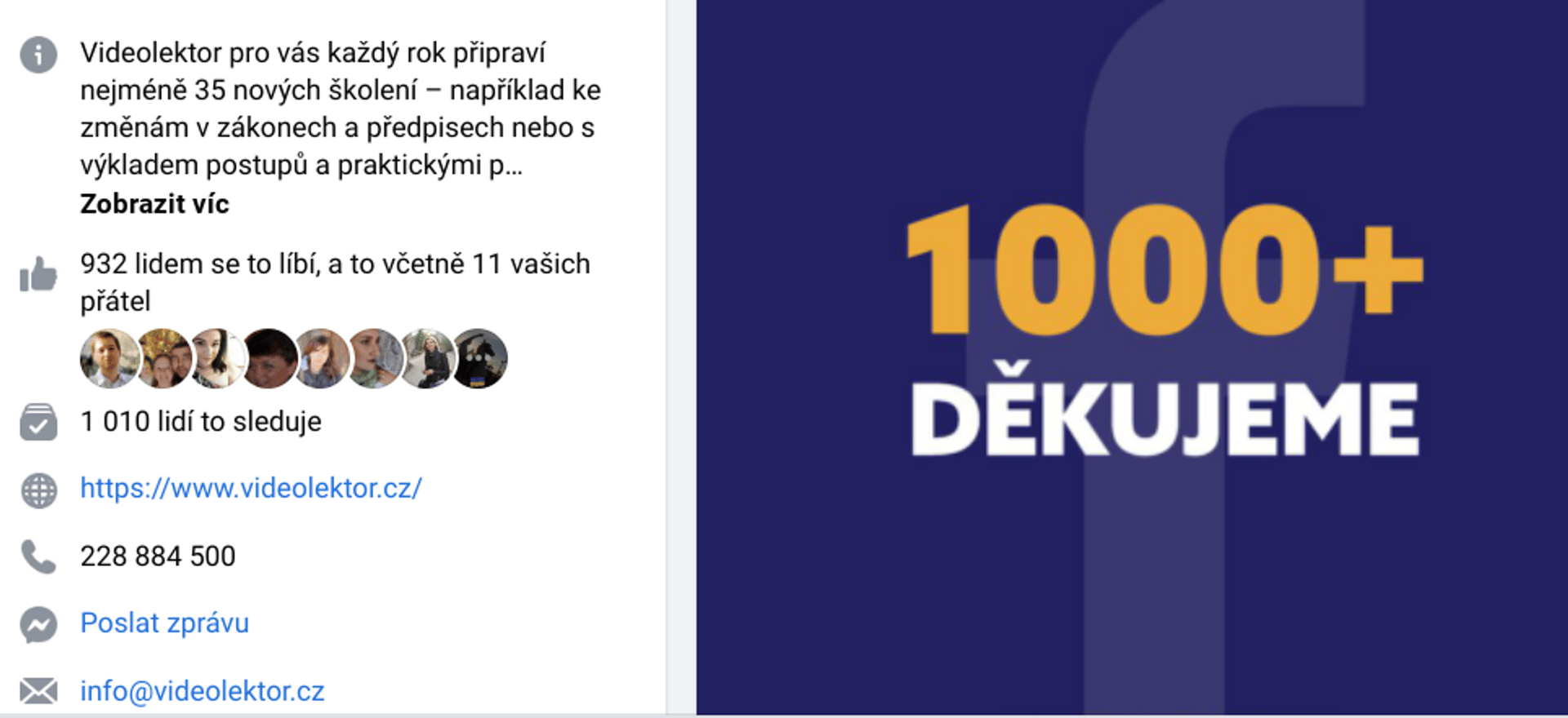 1000 + sledujících na FB